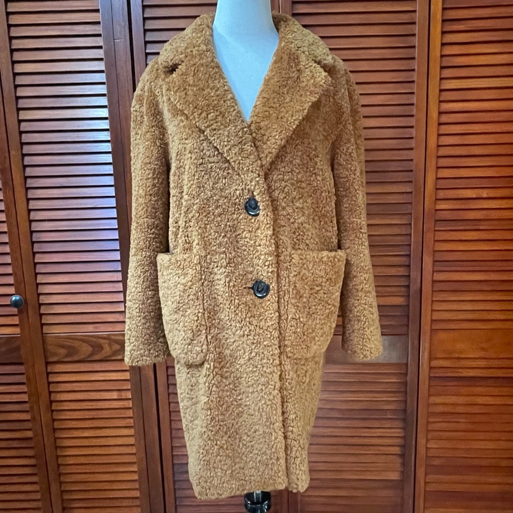 Halogen x Atlantic-Pacific Faux Fur Teddy Coat XS/S